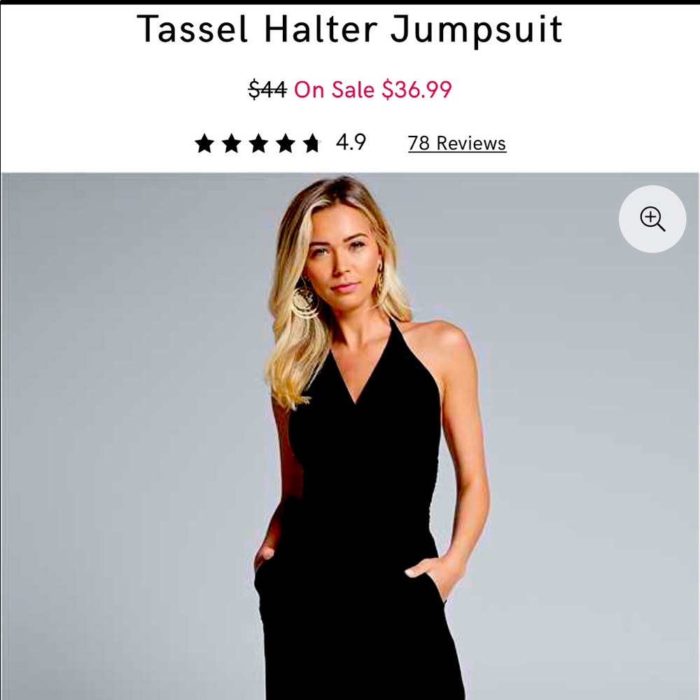 Venus Black Tassel Jumpsuit NWT